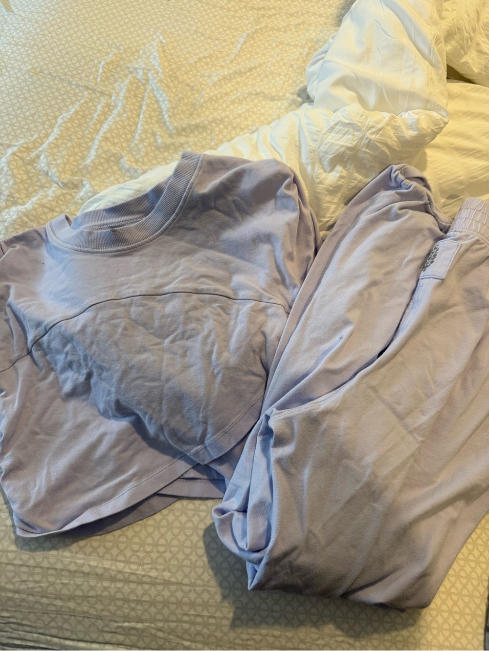 Free People Lavender Wide-Leg Lounge Pants - Picture 2 of 4